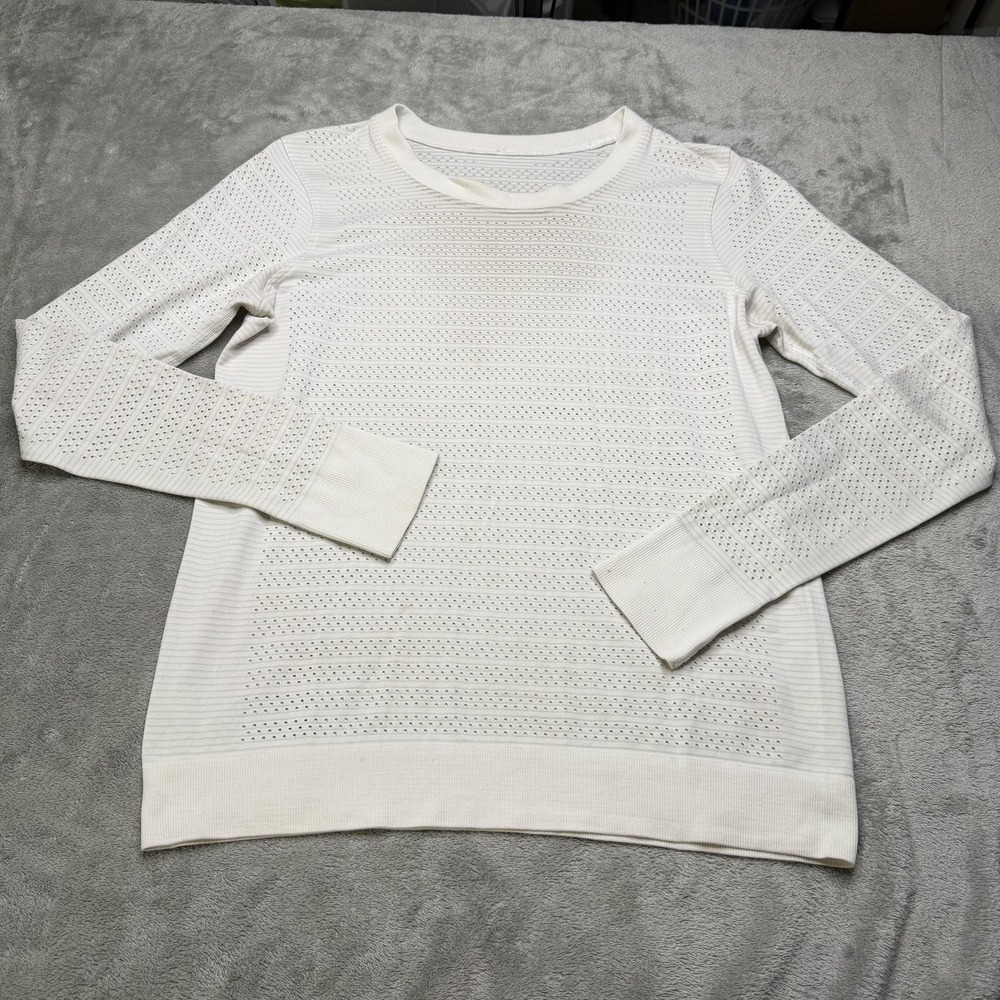 Lululemon Shirt Womens Size 8 Breeze Breathable White Medium Performance Outdoor